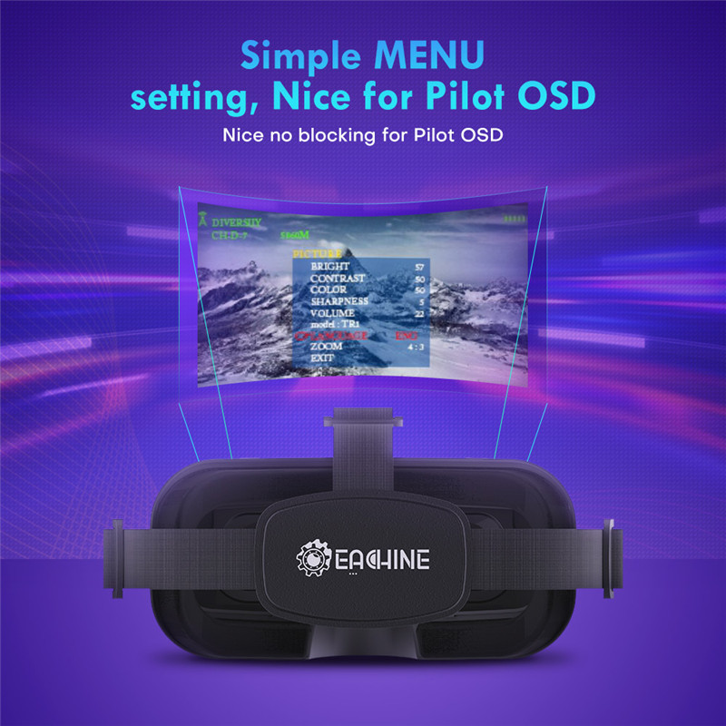 Eachine EV800DM Varifocal 5.8G - مراجعة Skyzone Sky04O Pro Fpv Goggles وسعره