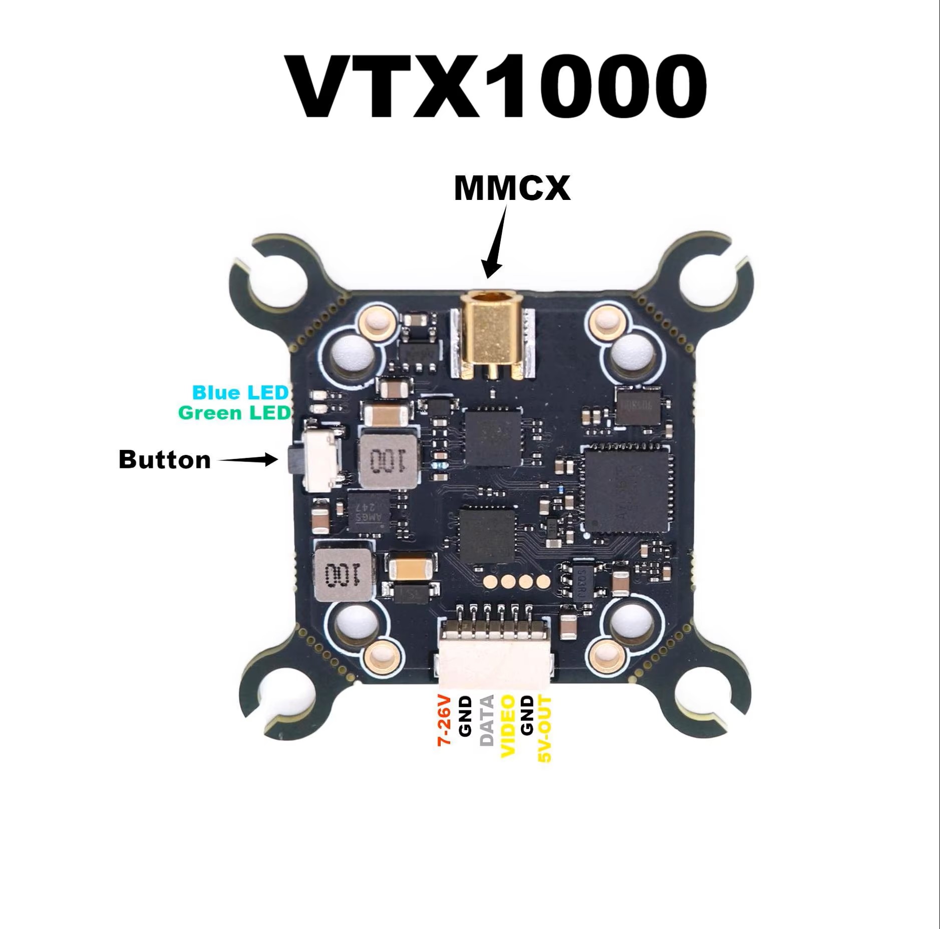 B-CUBE 5.8G VTX 800 1000 1600  - مراجعة Geprc Rad Vtx 5.8G 2.5W وسعره